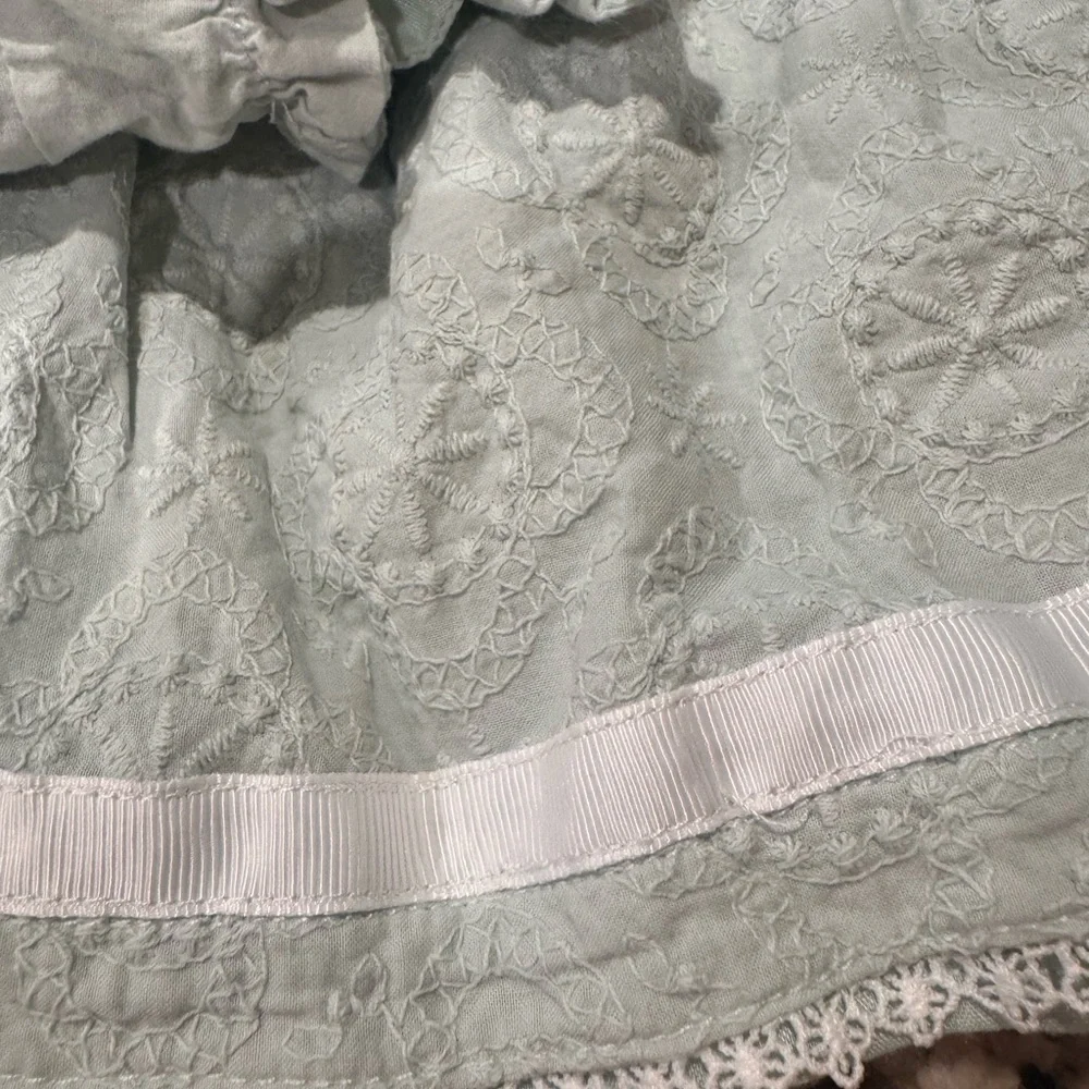 cupcakes & cashmere Mint Green Lace Trim Dress with Matching Bloomers and hat